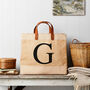 Letter Market Tote In Natural Jute, thumbnail 1 of 2