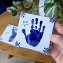 Vintage Style Hand Or Footprint Personalised Ceramic Tile Coaster, thumbnail 1 of 4