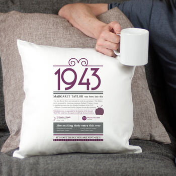 Personalised 80th Birthday Gift Cushion, 4 of 8