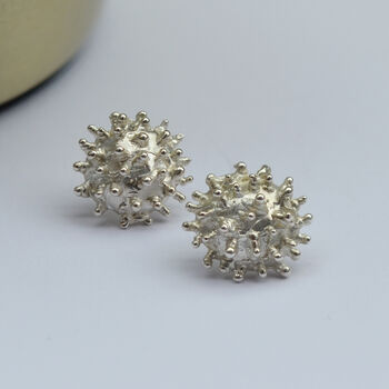 One Of A Kind Coral Reef Inspired Sterling Silver Stud Earrings, 6 of 9