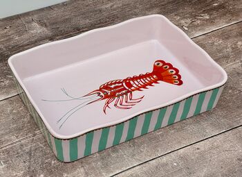 Lobster Patterned Rectangular Baking Dish, 30cm, 3 of 4