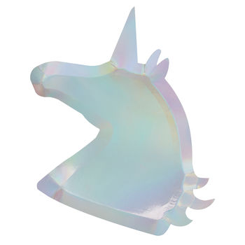 Iridescent Unicorn Shaped Party Paper Plates, 2 of 3