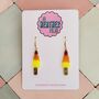 Rainbow Rocket Ice Lolly Glitter Statement Earrings / Summer Party Gift / Bright Statement Jewellery / Handmade Accessories, thumbnail 1 of 5