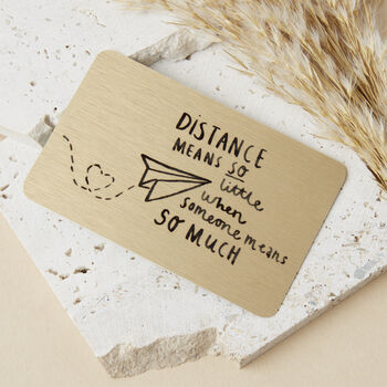 'Distance Means So Little' Long Distance Valentines Wallet Gift Card, 2 of 9