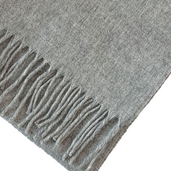 Luxury 100% Lambswool Woven Scarf, Light / Silver Grey, 2 of 2