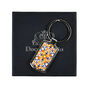 Orange Fox Flower Millefiori Handprinted Keyring, thumbnail 3 of 11