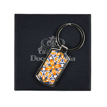 Orange Fox Flower Millefiori Handprinted Keyring, 3 of 11