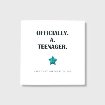 Officially A Teenager Personalised Birthday Card, 3 of 4