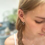 Silver Outline Heart Drop Earrings, thumbnail 1 of 4