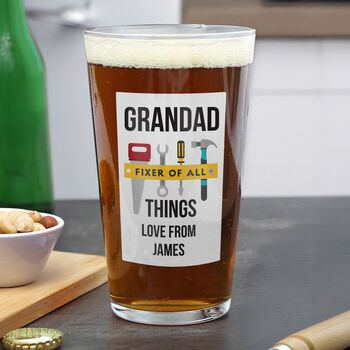 Beer Gifts For Him Personalised Pint Glass, 4 of 5