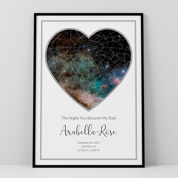 Personalised Star Map Print Romantic Heart Design, 4 of 12