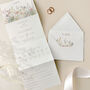 Dusty Pink Wildflower Concertina Wedding Invitations, thumbnail 1 of 4