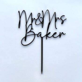 Personalised Mr And Mrs Wedding Cake Topper, 9 of 12