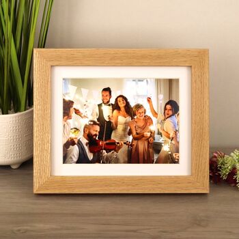 Personalised Solid Oak Mounted Photo Frame With Size Options, 3 of 8