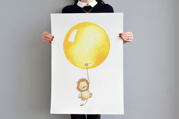 Personalised Kid's Big Balloon Wall Art Poster Print, 7 of 12
