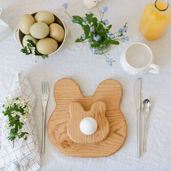 Breakfast Set Bunny Toast Board And Egg Cup, 7 of 9