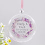 Personalised Engagement Wreath Flat Bauble, thumbnail 5 of 8