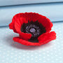 Hand Painted Large Red Poppy Brooch, thumbnail 1 of 5