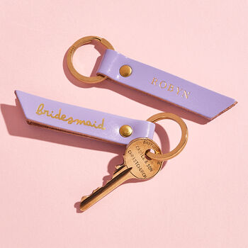 Personalised Leather Maid Of Honour Keyring, 4 of 6