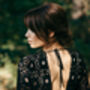 Black Lace Wedding Dress With Bell Sleeves And Train, thumbnail 7 of 12