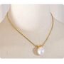 Monaco D’or Pearl Gold Crystal Cream Ball Stud Necklace, thumbnail 4 of 4