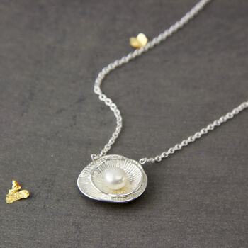 Sterling Silver Shell Pearl Necklace, 2 of 10