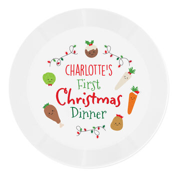 Personalised 'First Christmas Dinner' Plastic Plate, 3 of 3