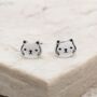 Sterling Silver Cat Stud Earrings, thumbnail 2 of 7