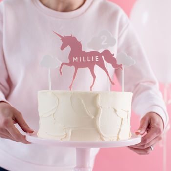 Personalised Unicorn Cake Topper Scene, 2 of 5