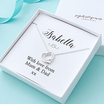 Personalised Floating Silver Hearts Necklace, 2 of 8