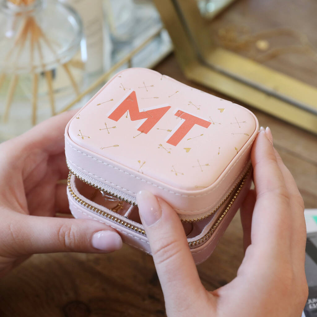 Personalised Block Initials Square Arrows Jewellery Box By Lisa Angel
