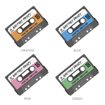 Personalised 18th Birthday Cassette Tape Print, 3 of 3