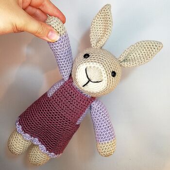 Handmade Crochet Rabbit Soft Toy, 4 of 6
