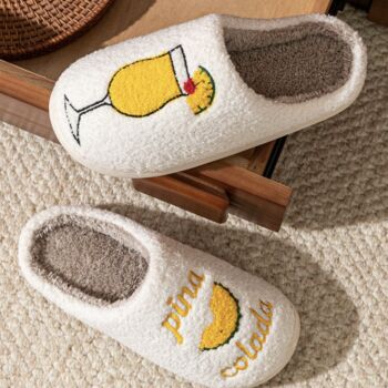 Pina Colada Embroidered Slippers, 2 of 6