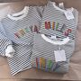 Tricolour Personalised Striped Slouch Sweatshirt, thumbnail 1 of 4