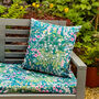 Water Resistant Outdoor Cushion Cottage Garden Teal, thumbnail 5 of 5