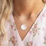 Flower And Birthstone Charm Personalised Disc Necklace, thumbnail 4 of 11