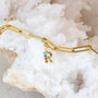 Paperclip Chain Bracelet With Rainbow Initial Charm, thumbnail 2 of 11