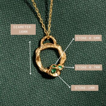 Emerald Gold Vermeil Plated Necklace May Birthstone, 5 of 6