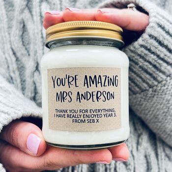 Thank You Teacher Personalised Candle Gift, 2 of 9