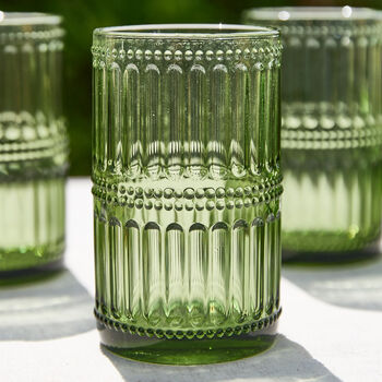 Set Of Four Merida Green Highball Glasses, 3 of 6