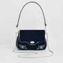 Rose Embroidered Blue Clutch, thumbnail 1 of 9