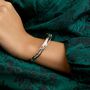 Elegant Organic Silver Bangle, thumbnail 4 of 8