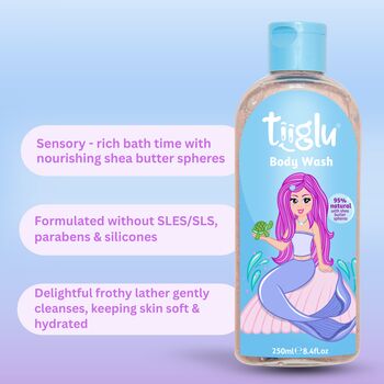 Kids Highly Natural Mermaid Glimmer Shampoo And Body Wash Gift Set, 7 of 8