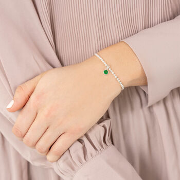 Sterling Silver May Birthstone Bracelet, 2 of 9