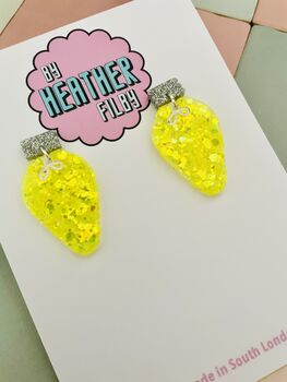 Christmas Lights Glitter Christmas Earrings / Festive Jewellery / Shimmering Multi Colour Dangles, 3 of 12