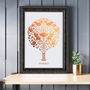 22nd Copper Wedding Anniversary Family Tree Print, thumbnail 2 of 2