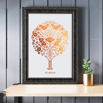 22nd Copper Wedding Anniversary Family Tree Print, 2 of 2