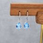 Sterling Silver Topaz Blue Cz Droplet Drop Earrings, thumbnail 2 of 12