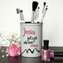 Personalised Just A Girl Who Loves Makeup Brush Holder, thumbnail 1 of 2